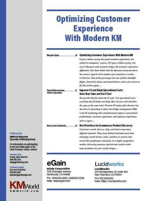 Optimizing Customer Experience With Modern KM